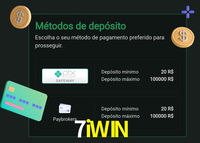 O cassino 7iWIN oferece uma grande variedade de métodos de pagamento